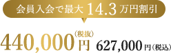 会員入会で14.3万円割引